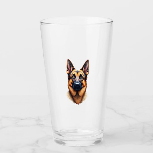 German Shepherd Cute Puppy Dog (4) タンブラーグラス (正面)