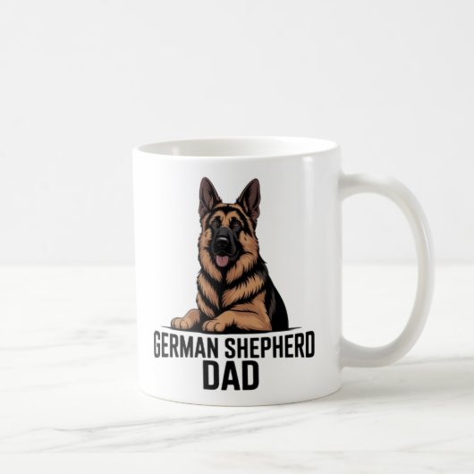 german shepherd dad german shepher lover dog cofee コーヒーマグカップ (右)