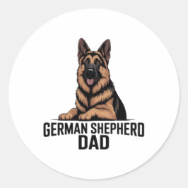 German Shepherd Dad Proud Dog Dad Sticker German S ラウンドシール