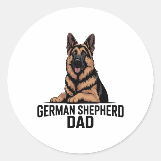 German Shepherd Dad Proud Dog Dad Sticker German S ラウンドシール (正面)