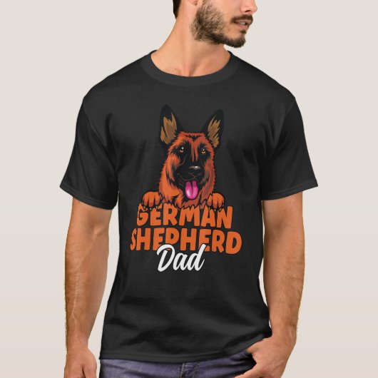 German Shepherd Dad Red and Black German Shepherd  Tシャツ (正面)