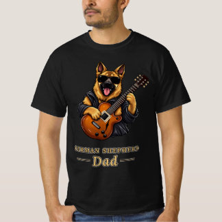German Shepherd Dad Rock Star Guitar Dog Gift Tシャツ