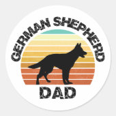 german shepherd dad - shepherd dog gift ラウンドシール (正面)