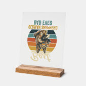 German Shepherd Dad Vintage Sunset Shirt Design アクリルサイン (傾斜)
