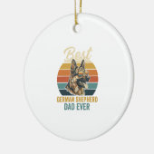German Shepherd Dad Vintage Sunset Shirt Design セラミックオーナメント (左)