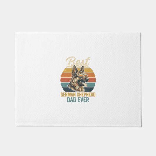 German Shepherd Dad Vintage Sunset Shirt Design ドアマット (正面)
