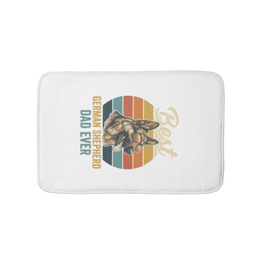 German Shepherd Dad Vintage Sunset Shirt Design バスマット (正面)