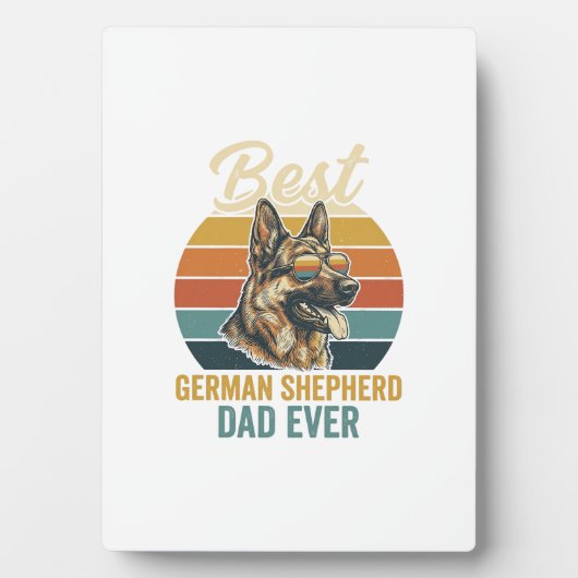 German Shepherd Dad Vintage Sunset Shirt Design フォトプラーク (正面)