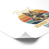 German Shepherd Dad Vintage Sunset Shirt Design フォトプリント (角)