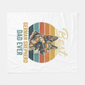 German Shepherd Dad Vintage Sunset Shirt Design フリースブランケット (正面(横))