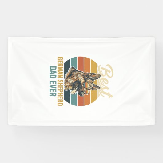German Shepherd Dad Vintage Sunset Shirt Design 横断幕 (横)