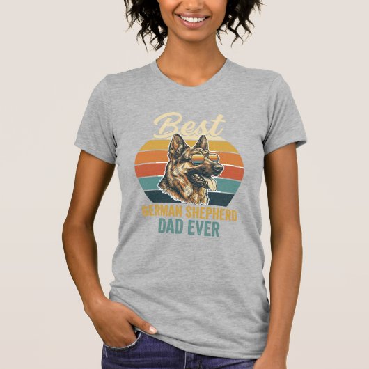 German Shepherd Dad Vintage Sunset Shirt Design Tシャツ (正面)