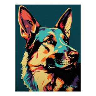 German Shepherd Dog 002 - Bruno Pokopen ポスター