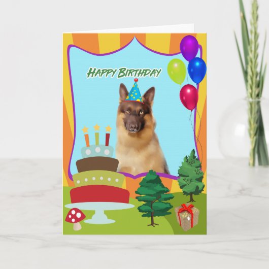 German Shepherd Dog Birthday カード (正面)