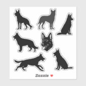 German Shepherd Dog Black Silhouettes Set シール (シート)