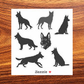 German Shepherd Dog Black Silhouettes Set シール