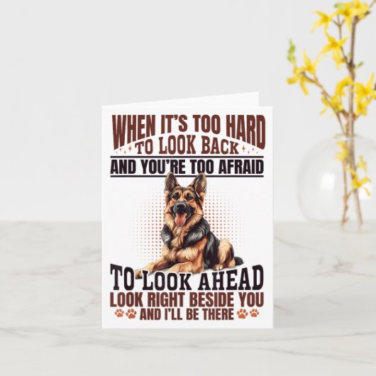 German Shepherd Dog Breed When It´s Too Hard To Lo カード (黄色い花)