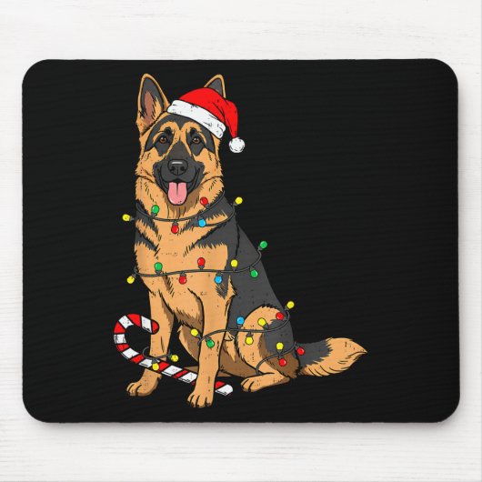 German Shepherd Dog Christmas Lights Xmas Pet Dog  マウスパッド (正面)