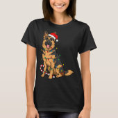 German Shepherd Dog Christmas Lights Xmas Pet Dog  Tシャツ (正面)
