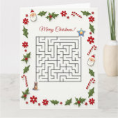 German Shepherd Dog Christmas Maze Puzzle Holiday カード (正面)