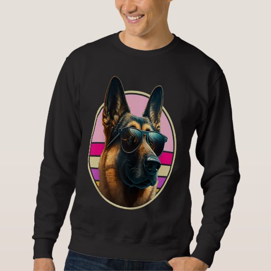 German Shepherd Dog Costume Outfit Mom Dad Raglan  スウェットシャツ (正面)