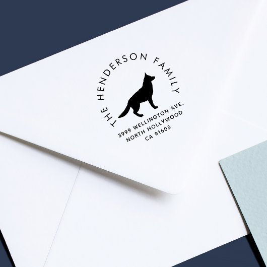 German Shepherd Dog Custom Family Return Address ラバースタンプ