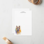 German Shepherd Dog Customizable Thank ノートカード (正面/裏面インサイチュ)