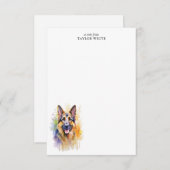 German Shepherd Dog Customizable Thank ノートカード (正面/裏面)