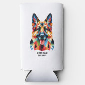 German Shepherd Dog Dad Established Date スリム缶クーラー (正面)