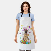 German Shepherd Dog Easter Egg Hunting Basket East エプロン (着用した状態)