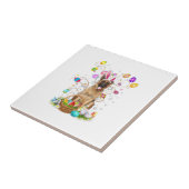 German Shepherd Dog Easter Egg Hunting Basket East タイル (側面)