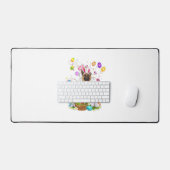 German Shepherd Dog Easter Egg Hunting Basket East デスクマット (キーボード&マウス)