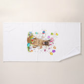 German Shepherd Dog Easter Egg Hunting Basket East バスタオル (バスタオル)