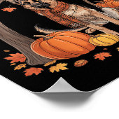 German Shepherd Dog Fall Scarf Pumpkin Autumn Than ポスター (角)
