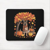 German Shepherd Dog Fall Scarf Pumpkin Autumn Than マウスパッド (マウス)