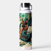 German Shepherd Dog gentleman vintage  ウォーターボトル (背面)