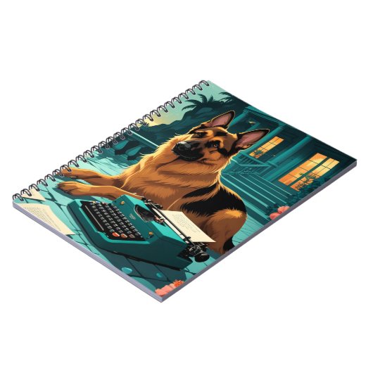 German Shepherd Dog gentleman vintage  ノートブック (左側)