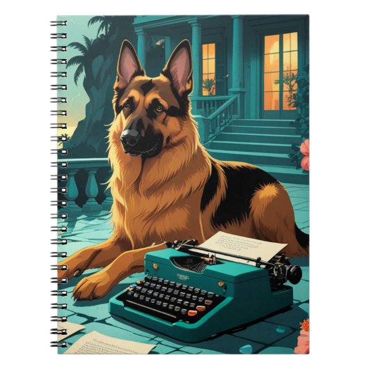 German Shepherd Dog gentleman vintage  ノートブック (正面)