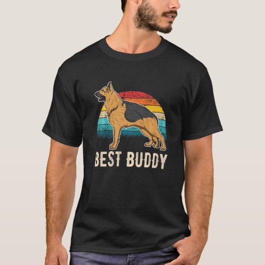 German Shepherd Dog Gsd Sunset Tシャツ (正面)