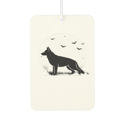German Shepherd Dog � Halloween Moon Silhouette Cl カーエアーフレッシュナー (正面)