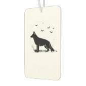 German Shepherd Dog � Halloween Moon Silhouette Cl カーエアーフレッシュナー (左)