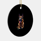 German Shepherd Dog Head Portrait Dog Lover Pet Ow セラミックオーナメント (右)