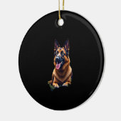 German Shepherd Dog Head Portrait Dog Lover Pet Ow セラミックオーナメント (左)