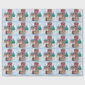 German Shepherd Dog In snow Christmas Dog House ラッピングペーパー (フラット)