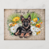 German Shepherd Dog in Wildflowers Custom Postcard ポストカード (正面)