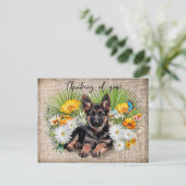 German Shepherd Dog in Wildflowers Custom Postcard ポストカード (スタンド正面)