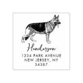 German Shepherd Dog Modern Return Address ラバースタンプ (インプリント)