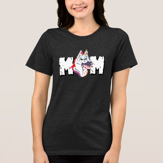 German Shepherd Dog Mom トライブレンドＴシャツ (正面)