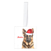 German Shepherd Dog Name Two Photo Christmas キューブオーナメント (正面)
