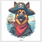 German Shepherd Dog Pirate Copy シール (シート)